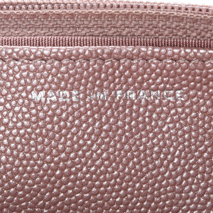 Chanel Metallic Caviar Chevron Quilted Vintage Mademoiselle Wallet On Chain WOC Pink 9 of 11