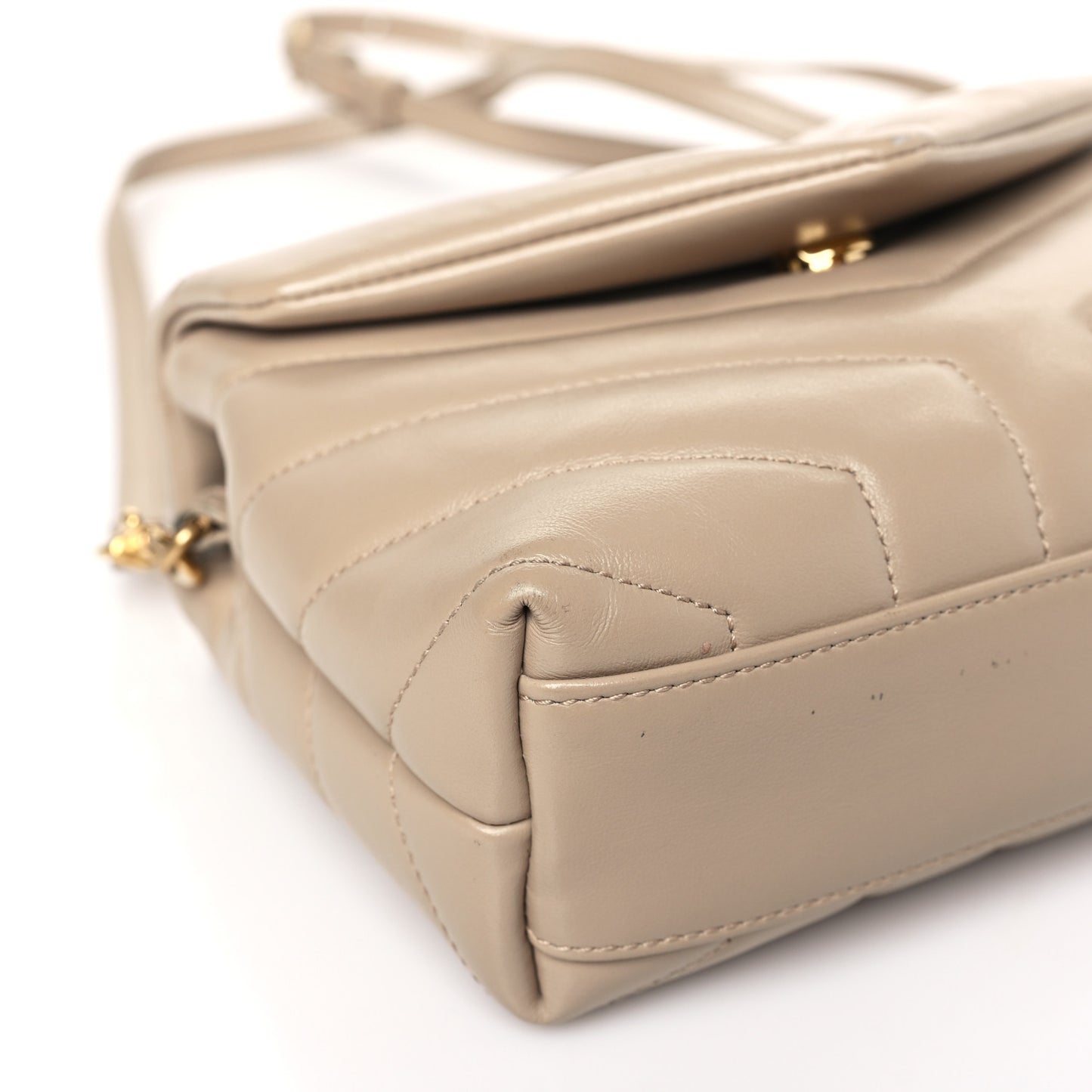 Calfskin Y Quilted Monogram Toy Loulou Crossbody Bag Dark Beige
