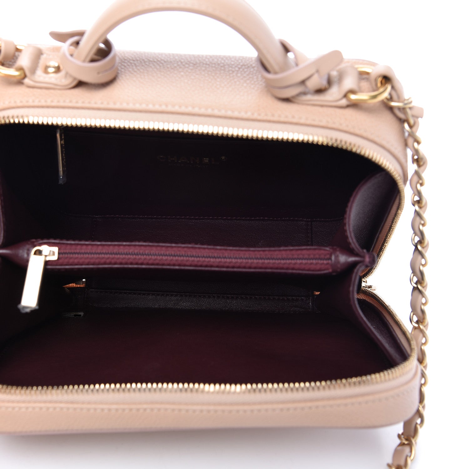 Chanel Caviar Quilted Medium CC Filigree Vanity Case Beige 5 of 10