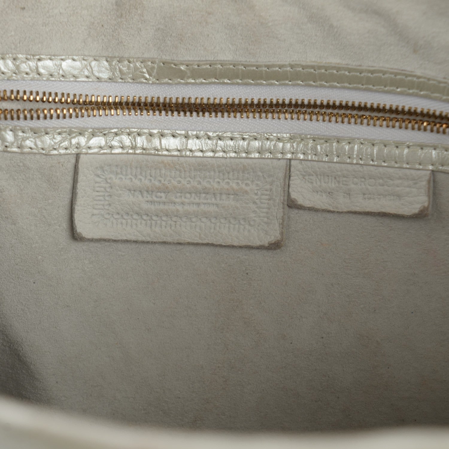 Nancy Gonzalez Crocodile Top Handle Bag Silver 8 of 11