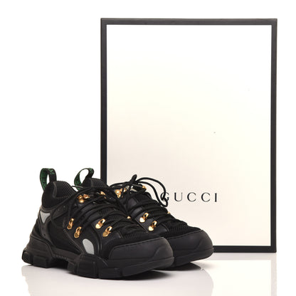 Gucci X SEGA Mesh Suede Calfskin Mens Flashtrek Sneakers 5.5 Black Silver 8 of 8