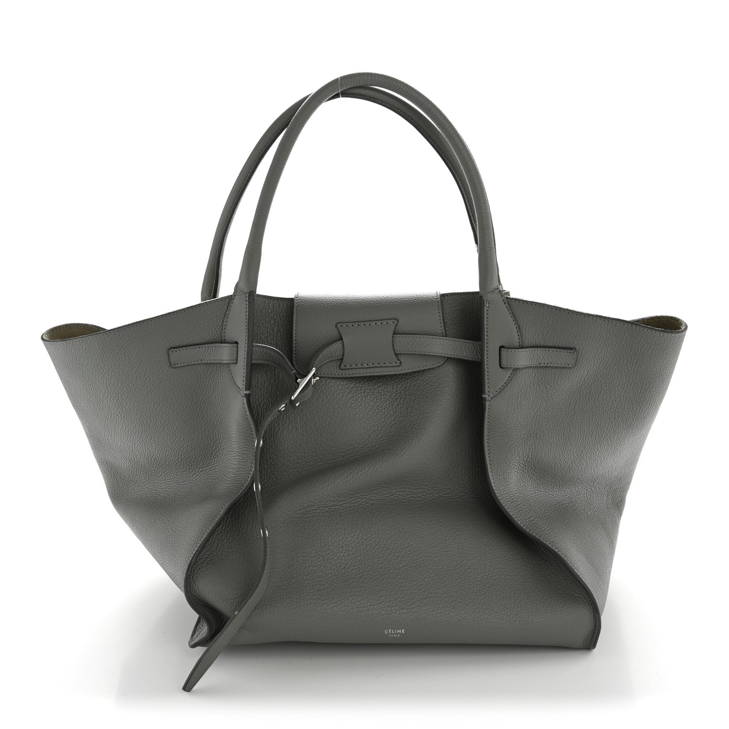 Supple Grained Calfskin Medium Big Bag Grey
