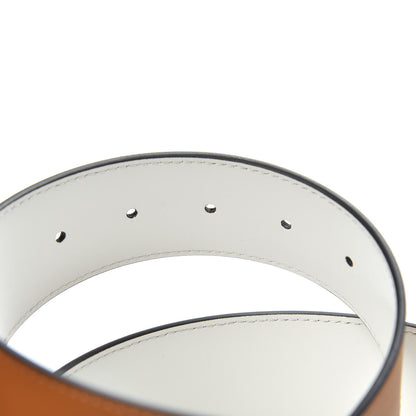 Fendi Vitello Liberty F is Fendi Bi-Color Reversible Belt 80 Caramello White 3 of 4