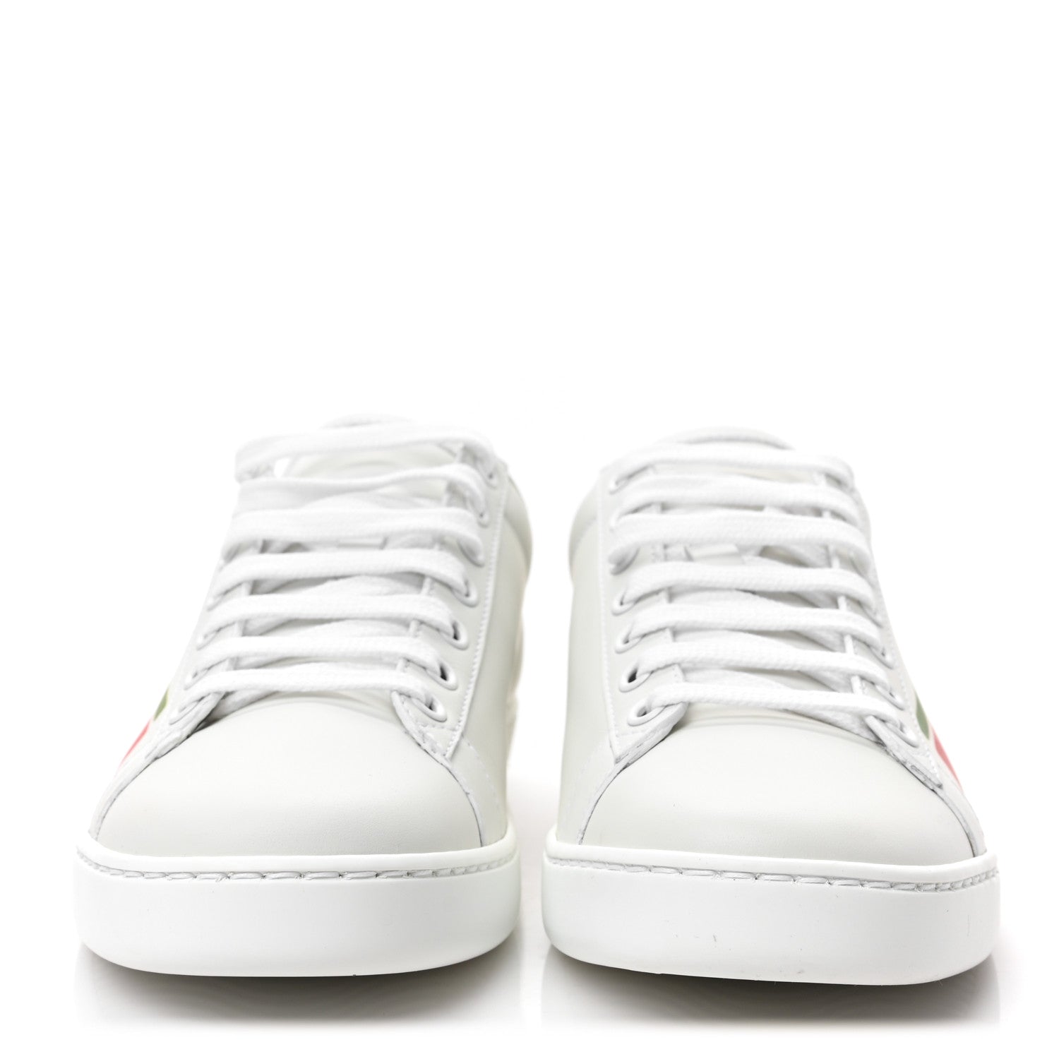 Gucci Calfskin Interlocking G Womens New Ace Sneakers 37 White Red Flame Green 5 of 7