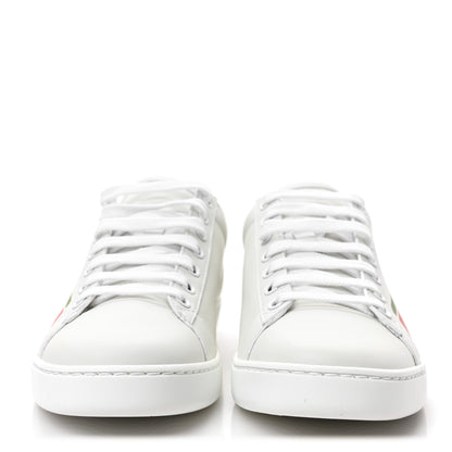 Gucci Calfskin Interlocking G Womens New Ace Sneakers 37 White Red Flame Green 5 of 7