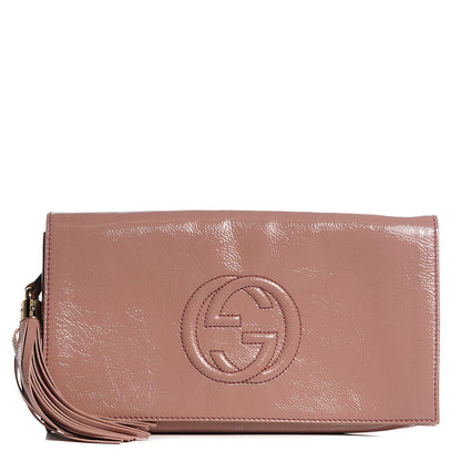 Gucci Soft Patent Medium Soho Clutch Dark Cipria 1 of 7
