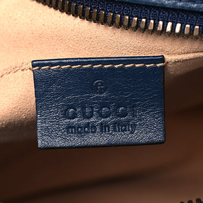 Gucci Calfskin Matelasse GucciGhost Small GG Marmont Chain Shoulder Bag Blue Agata Hibiscus Red 6 of 10