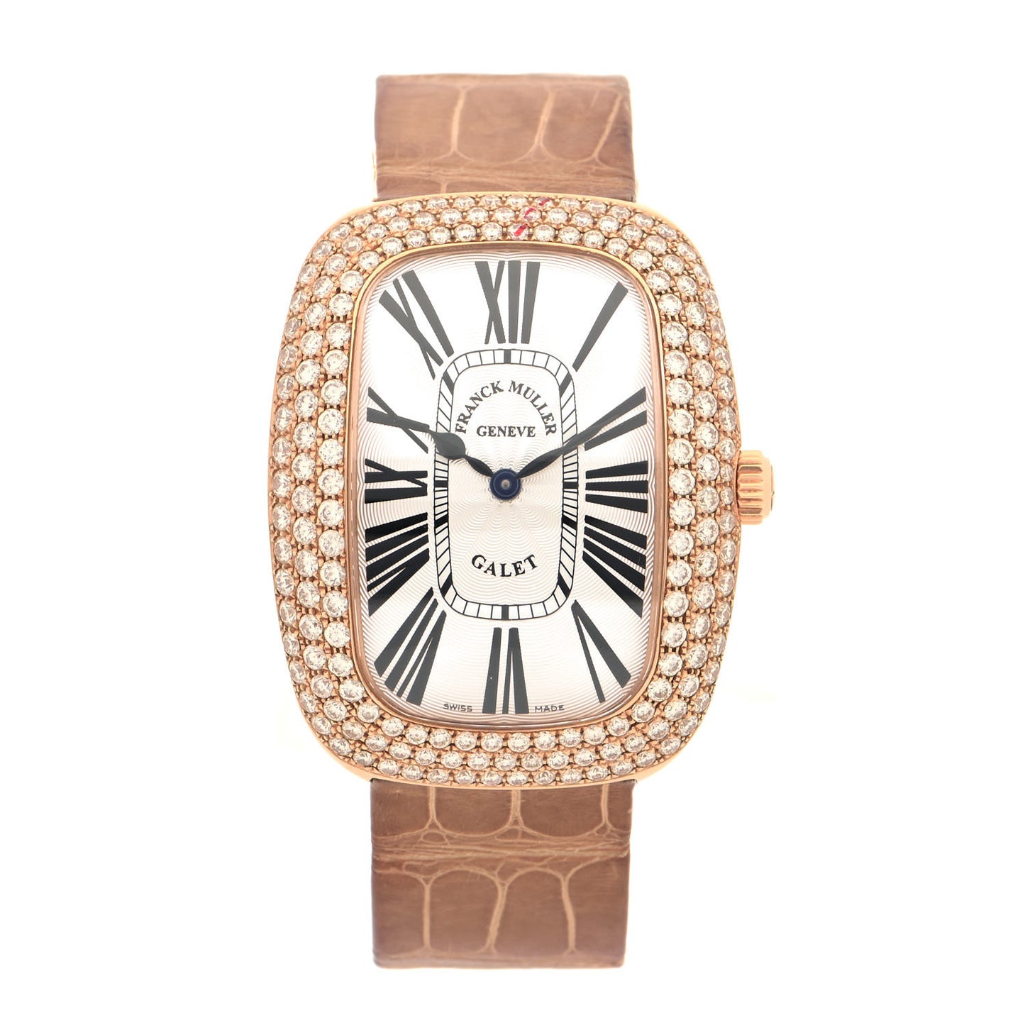 18K Rose Gold Alligator Diamond Pave Bezel 34mm Quartz Watch 3002MQZRD35N