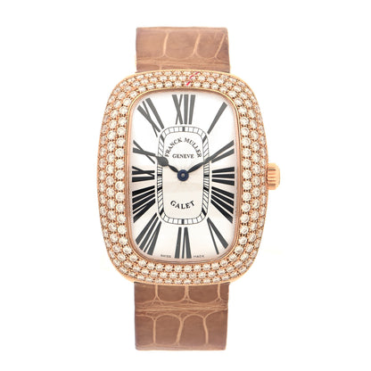 Franck Muller 18K Rose Gold Alligator Diamond Pave Bezel 34mm Quartz Watch 3002MQZRD35N 1 of 5
