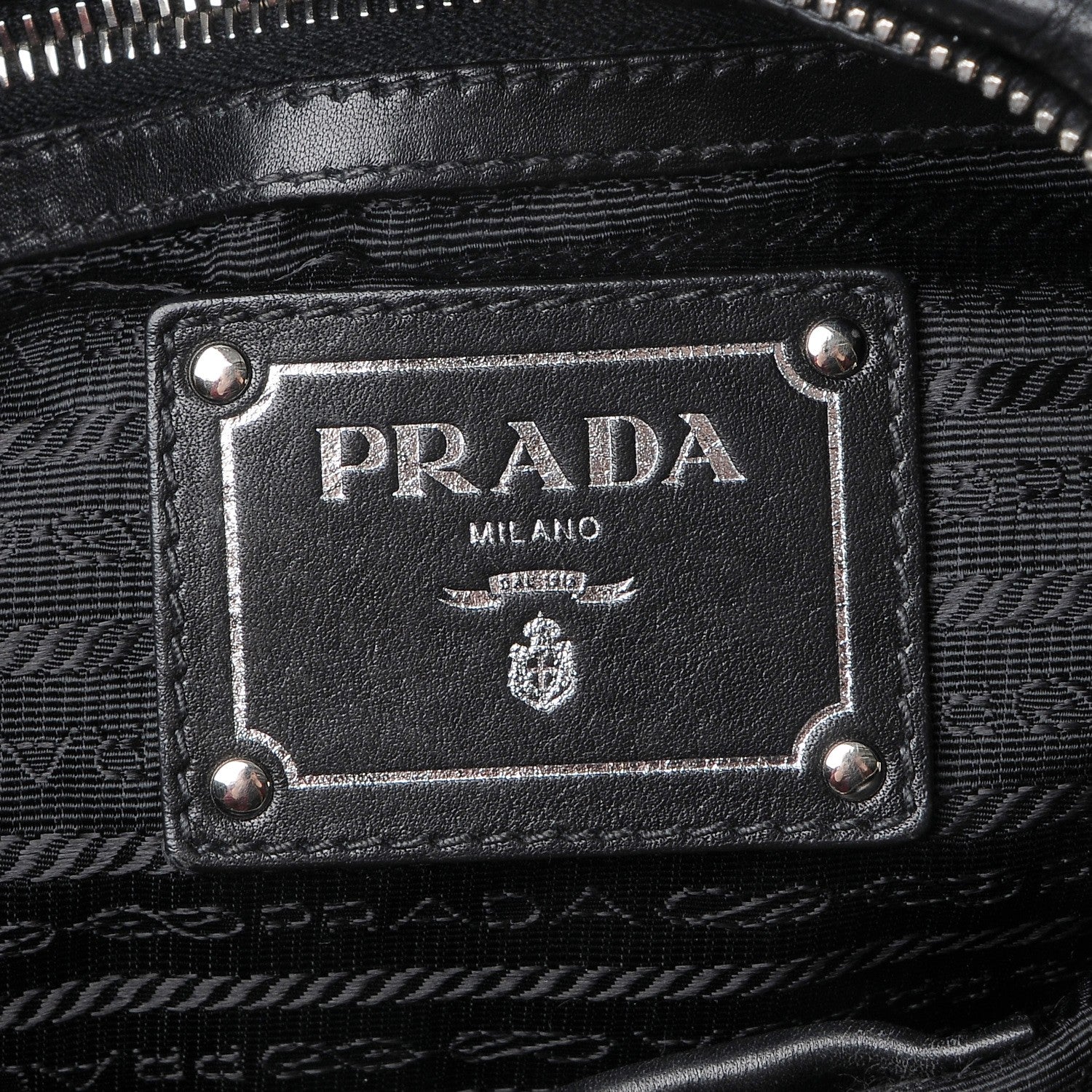 Prada Soft Calf Pleated Hobo Black 6 of 10