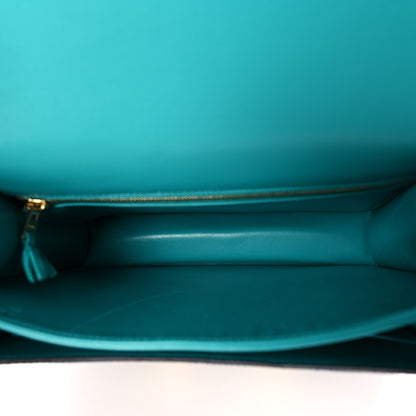 Hermes Shiny Alligator Verso Constance 24 Blue Saphire Bleu Paon 5 of 10