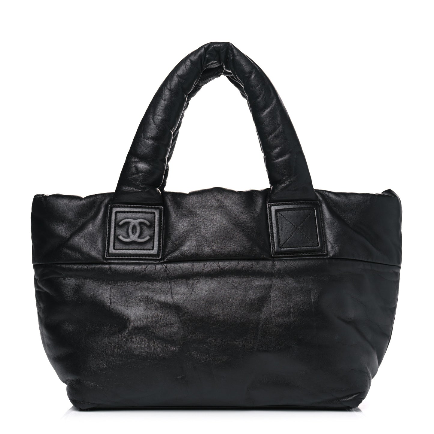 Lambskin Quilted Small Coco Cocoon Reversible Tote Black