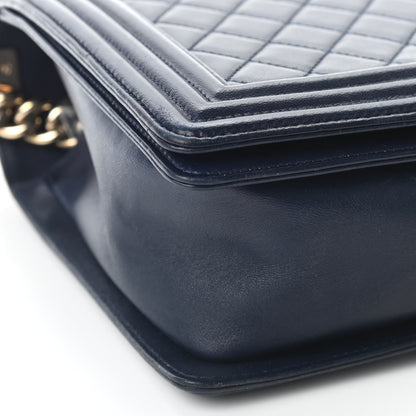 Chanel Lambskin Quilted New Medium Boy Flap Navy 7 of 10