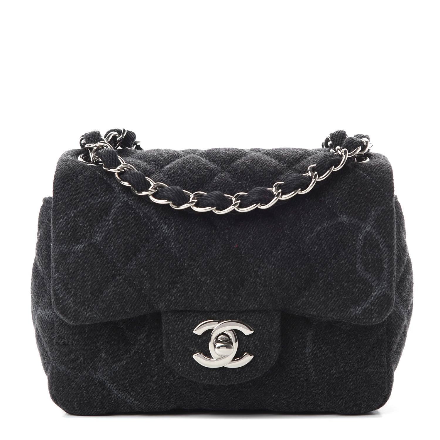 Chanel Denim CC Quilted Mini Square Flap Black 1 of 11
