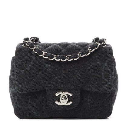 Chanel Denim CC Quilted Mini Square Flap Black 1 of 11