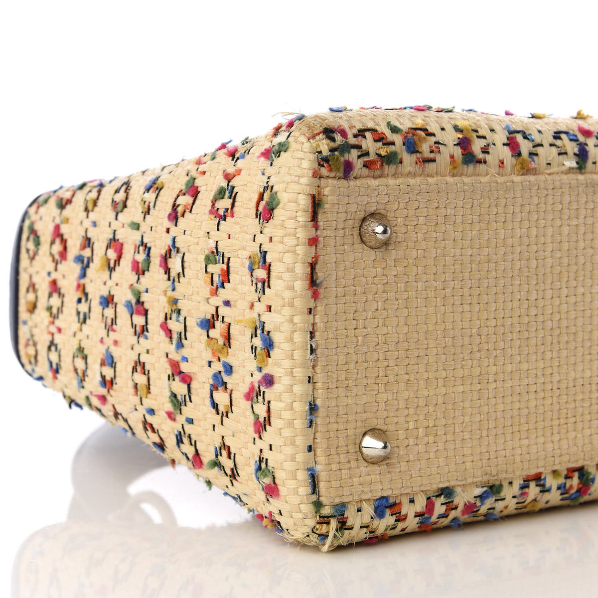 Raffia Medium Lady Dior Blue
