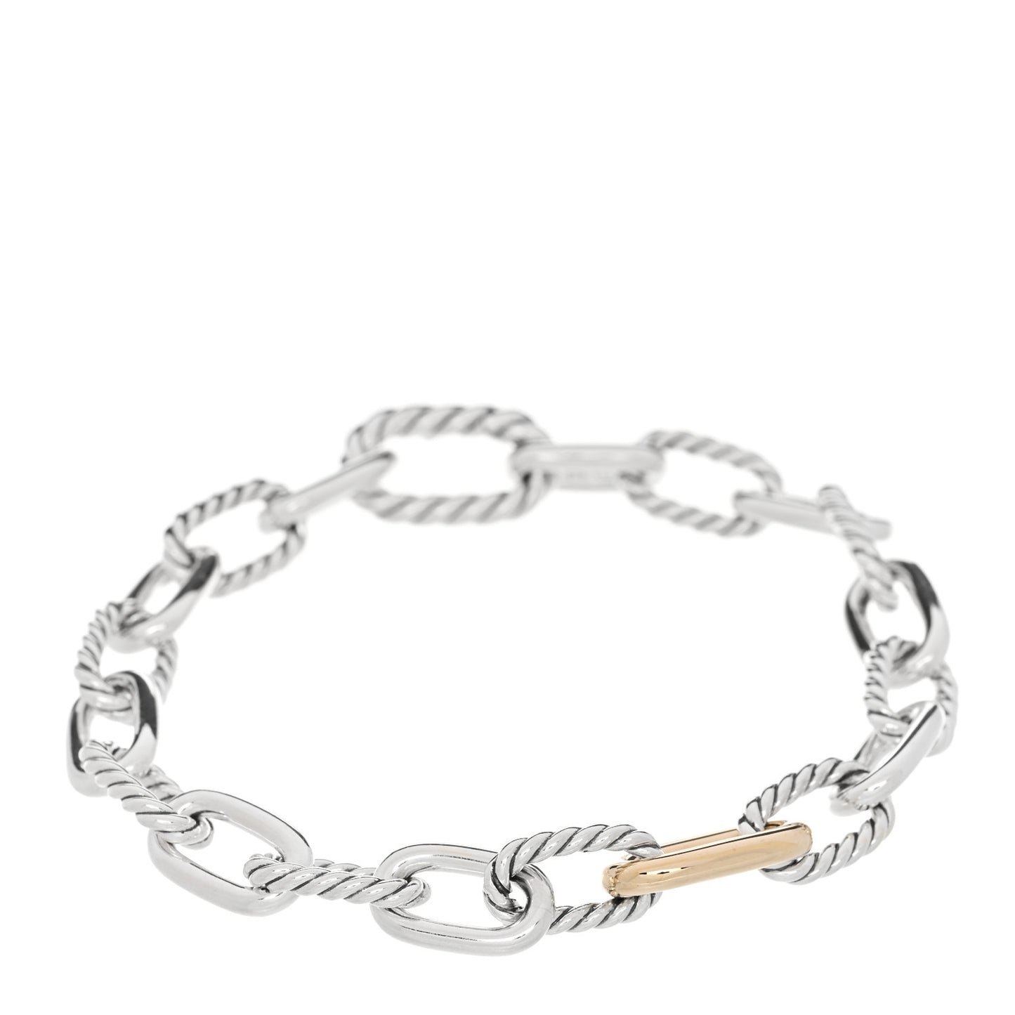 Sterling Silver 18K Yellow Gold 8.5mm Madison Chain Bracelet