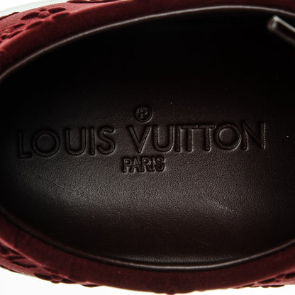 Louis Vuitton Neoprene Suede Embossed Monogram Stellar Low Top Sneakers 38 Burgundy 7 of 8