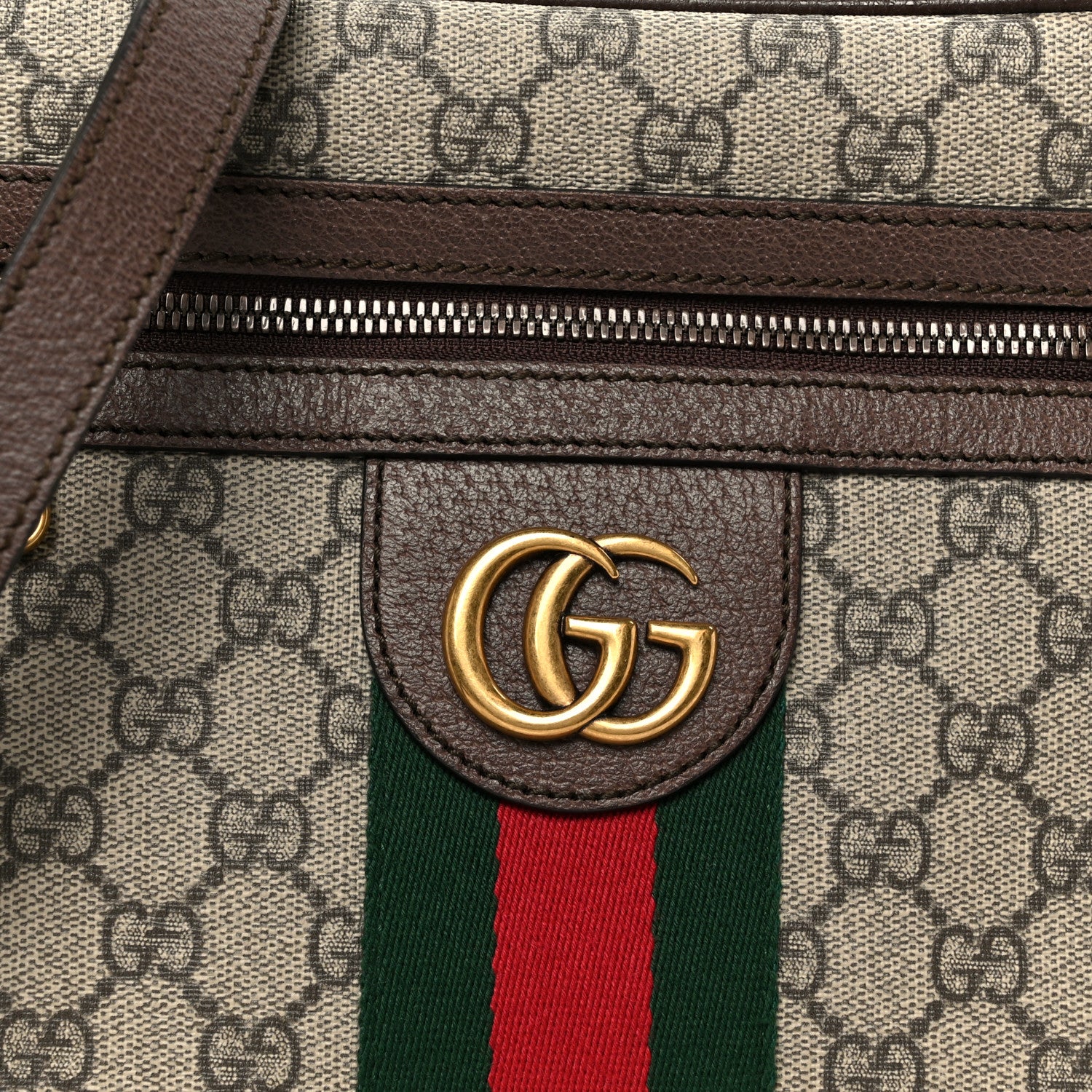 Gucci GG Supreme Monogram Web Small Ophidia Messenger Bag Brown 9 of 11