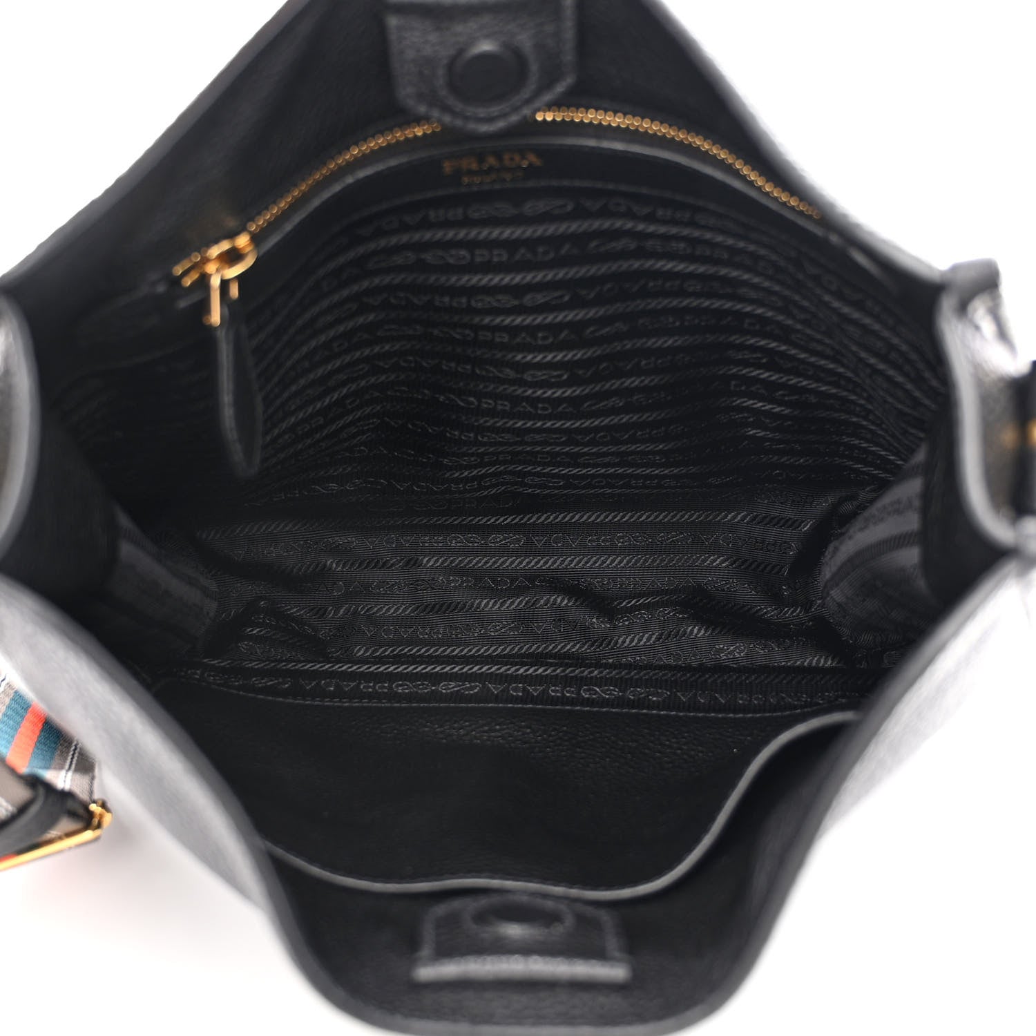 Prada Vitello Daino Hobo Messenger Bag Black 5 of 11