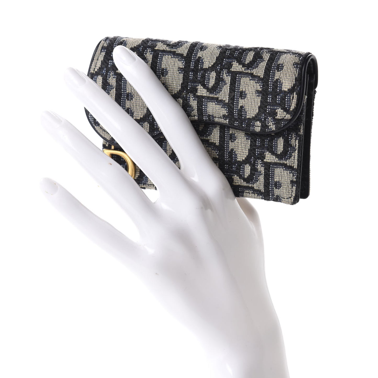 Oblique Saddle Card Holder Blue
