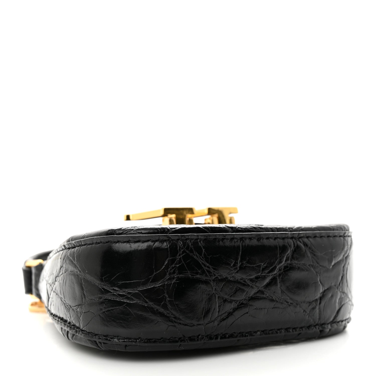 Alexander Wang Crocodile Embossed Calfskin Micro Legacy Hobo Black 4 of 13