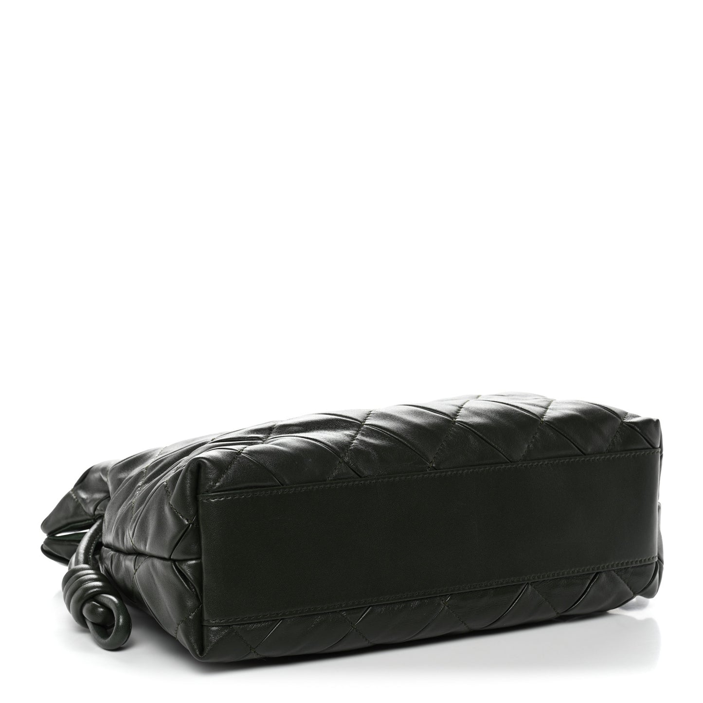Calfskin Quilted Flamenco Knot Clutch Verde