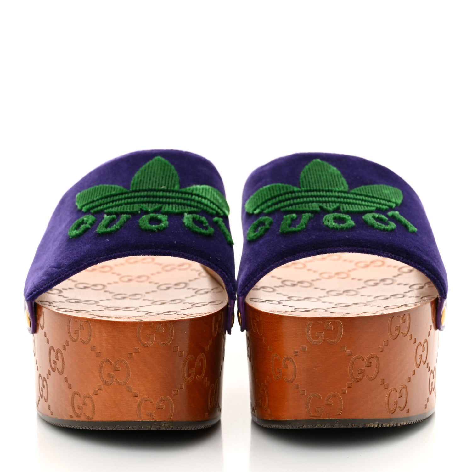 Gucci X ADIDAS Soft Velvet Malaga Kid Womens Platform Sandals 39.5