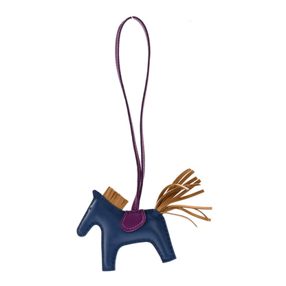 Hermes Milo Lambskin Grigri Rodeo Horse Bag Charm PM Bleu de Malte Kraft Violet 1 of 7