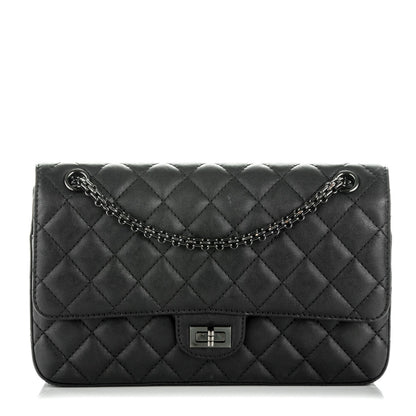 Chanel Crumpled Calfskin Quilted 2.55 Reissue 226 Double Flap So Black 1 of 8