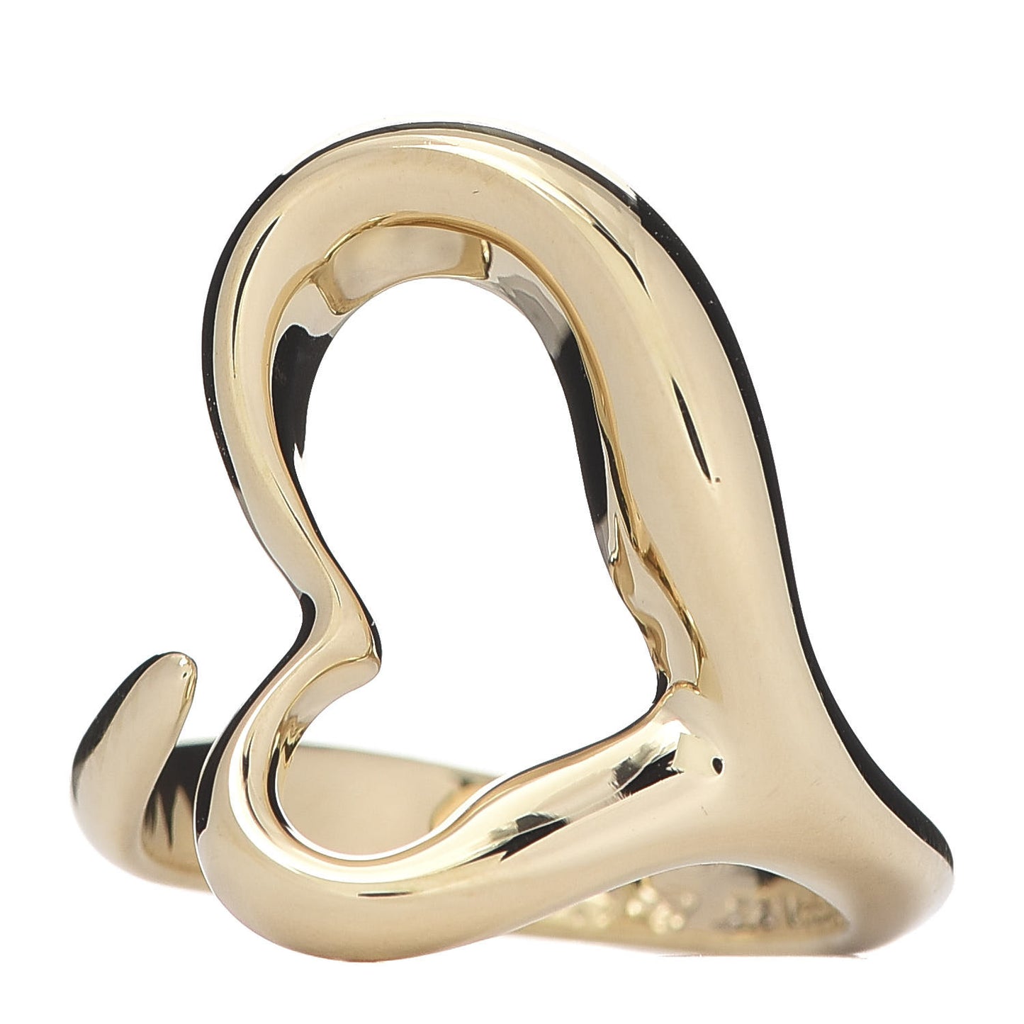 18K Yellow Gold Medium Elsa Peretti Open Heart Ring 46 3.75