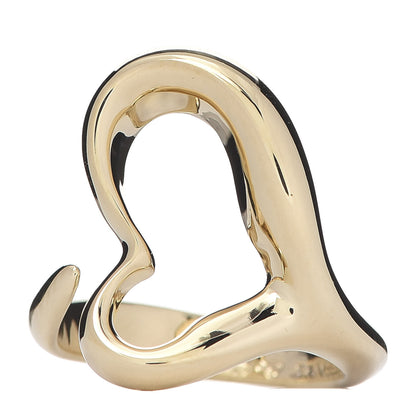 Tiffany 18K Yellow Gold Medium Elsa Peretti Open Heart Ring 46 3.75 1 of 4