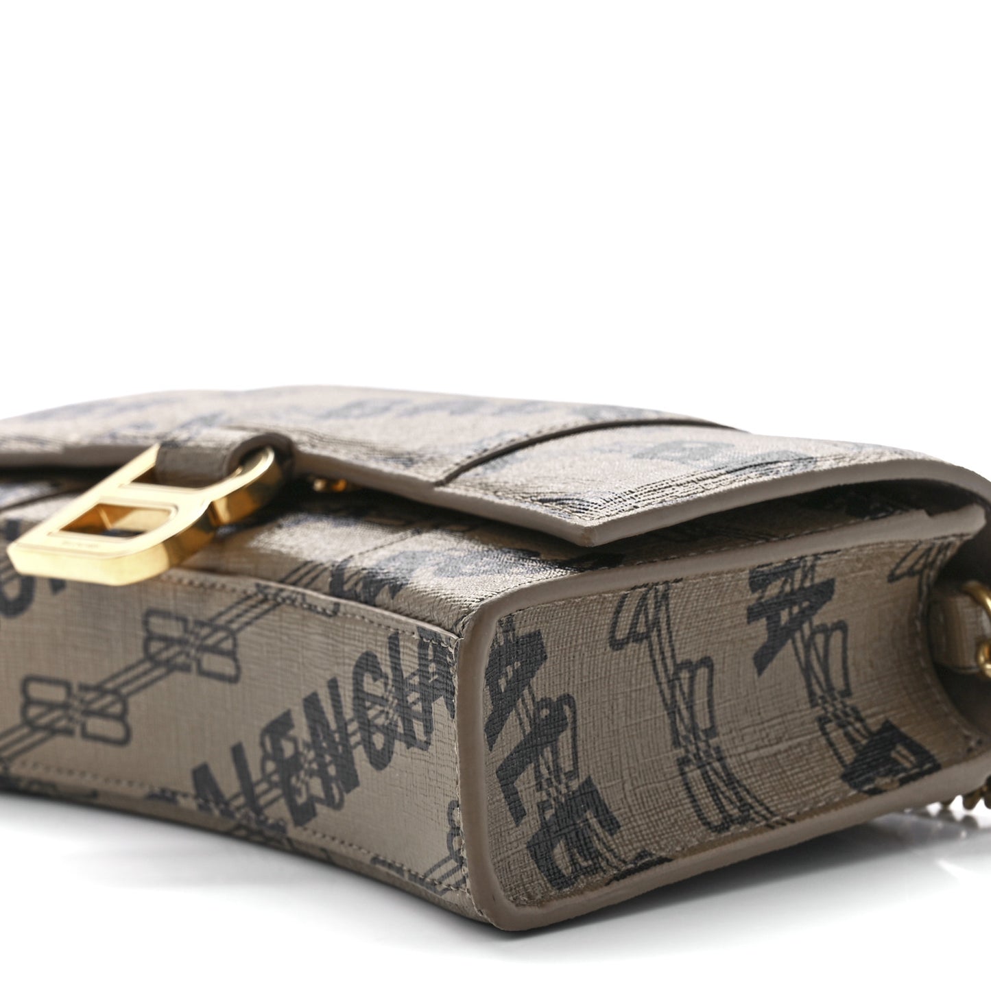 Coated Canvas BB Monogram Allover Logo Hourglass Chain Bag Beige Brown Black