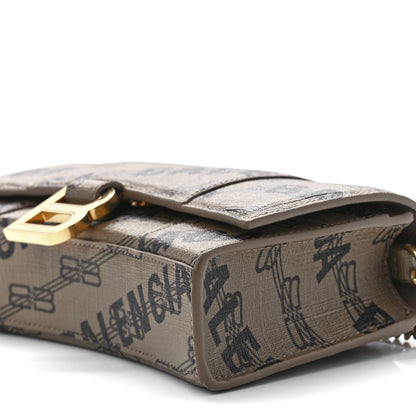 Balenciaga Coated Canvas BB Monogram Allover Logo Hourglass Chain Bag Beige Brown Black 10 of 10
