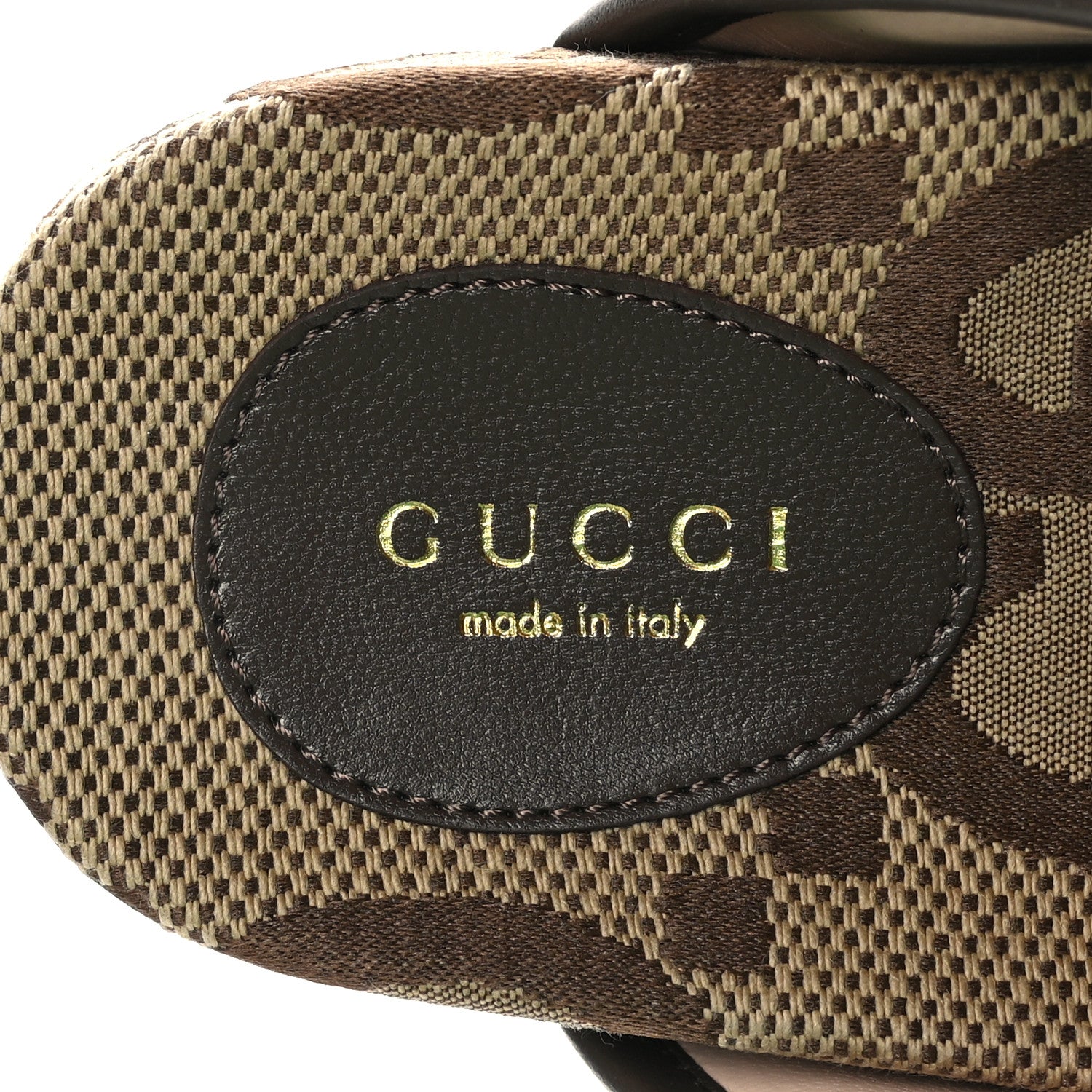 Gucci Monogram Jumbo GG Nappa Samoa Platform 40mm Slide Sandals 35 Camel Ebony New Acero 7 of 9
