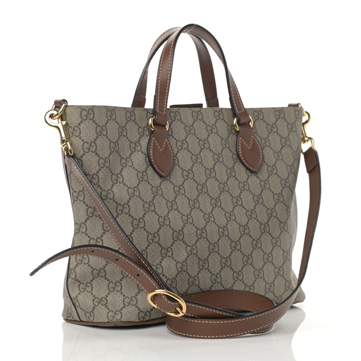 Soft GG Supreme Monogram Small Crossbody Tote Beige Cuir
