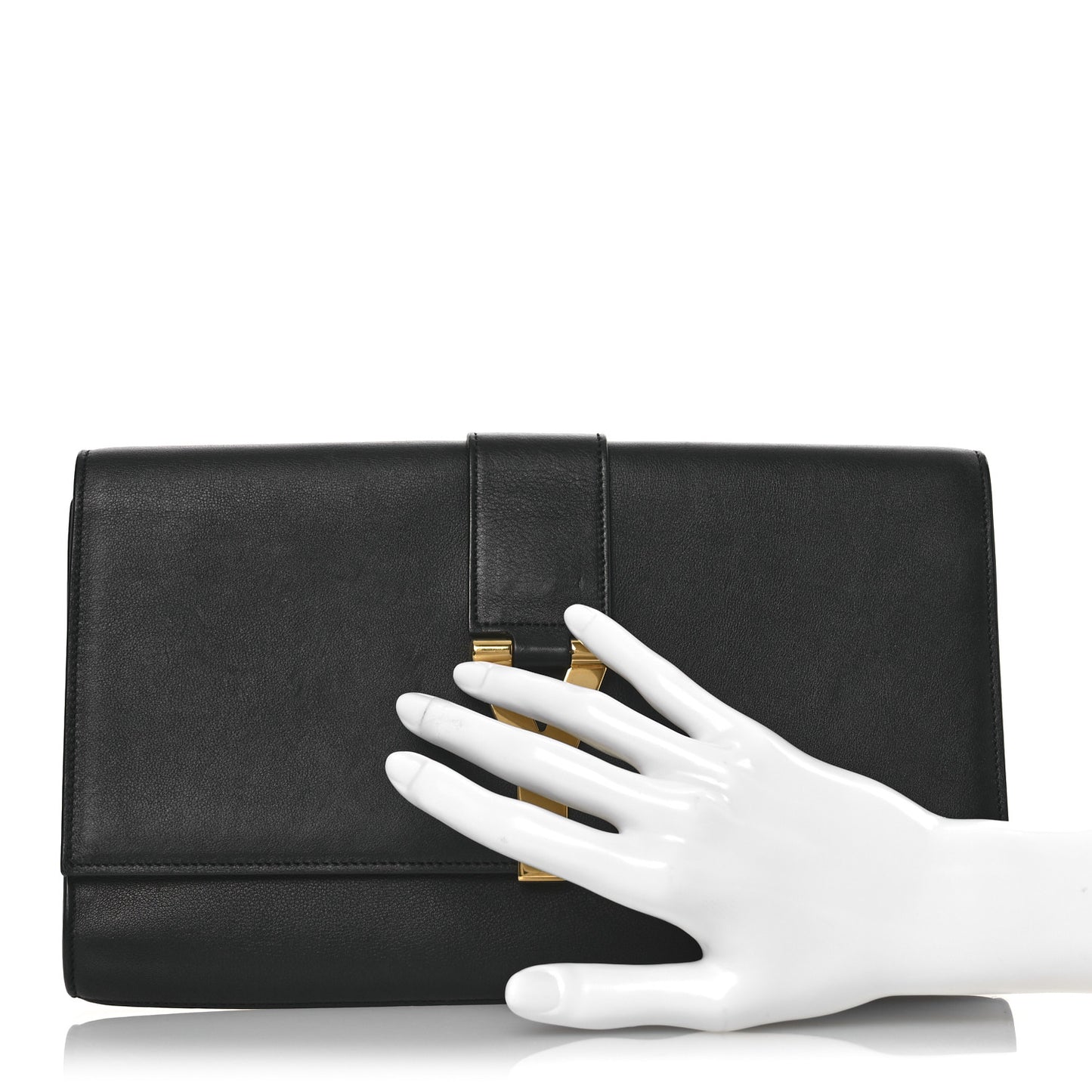 Calfskin Classic Y Ligne Clutch Black