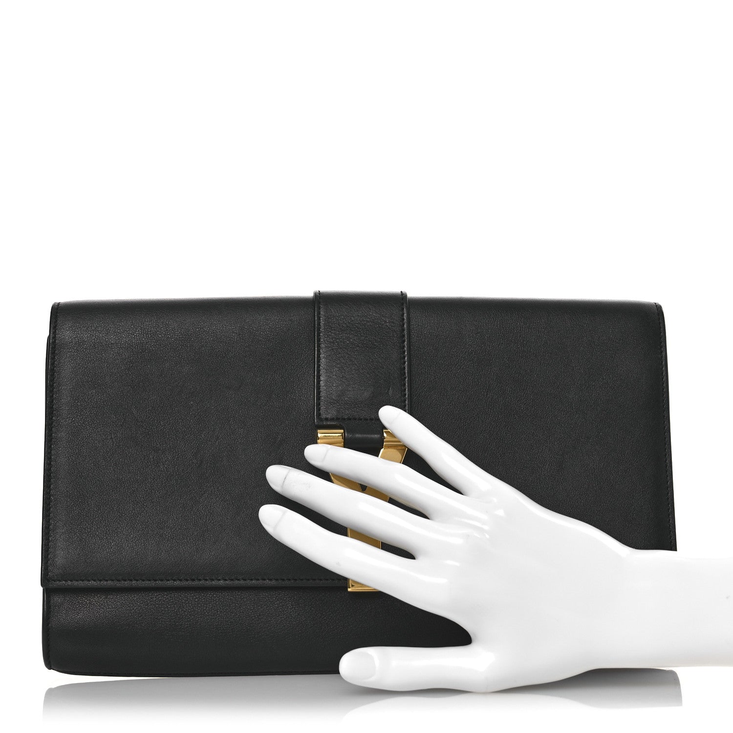 Saint Laurent Calfskin Classic Y Ligne Clutch Black 2 of 11