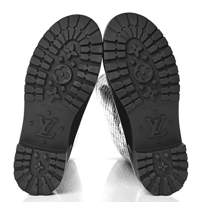 Louis Vuitton Rubber Embossed Monogram Splash Rain Boots 37 Black 5 of 8