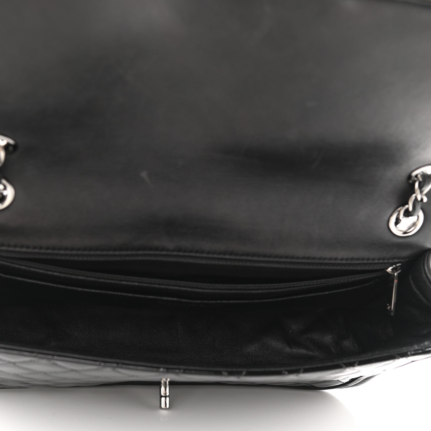 Chanel Patent Quilted Jumbo Classic Twist Flap Bag Black 4 of 11