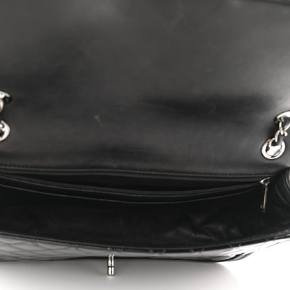 Chanel Patent Quilted Jumbo Classic Twist Flap Bag Black 4 of 11