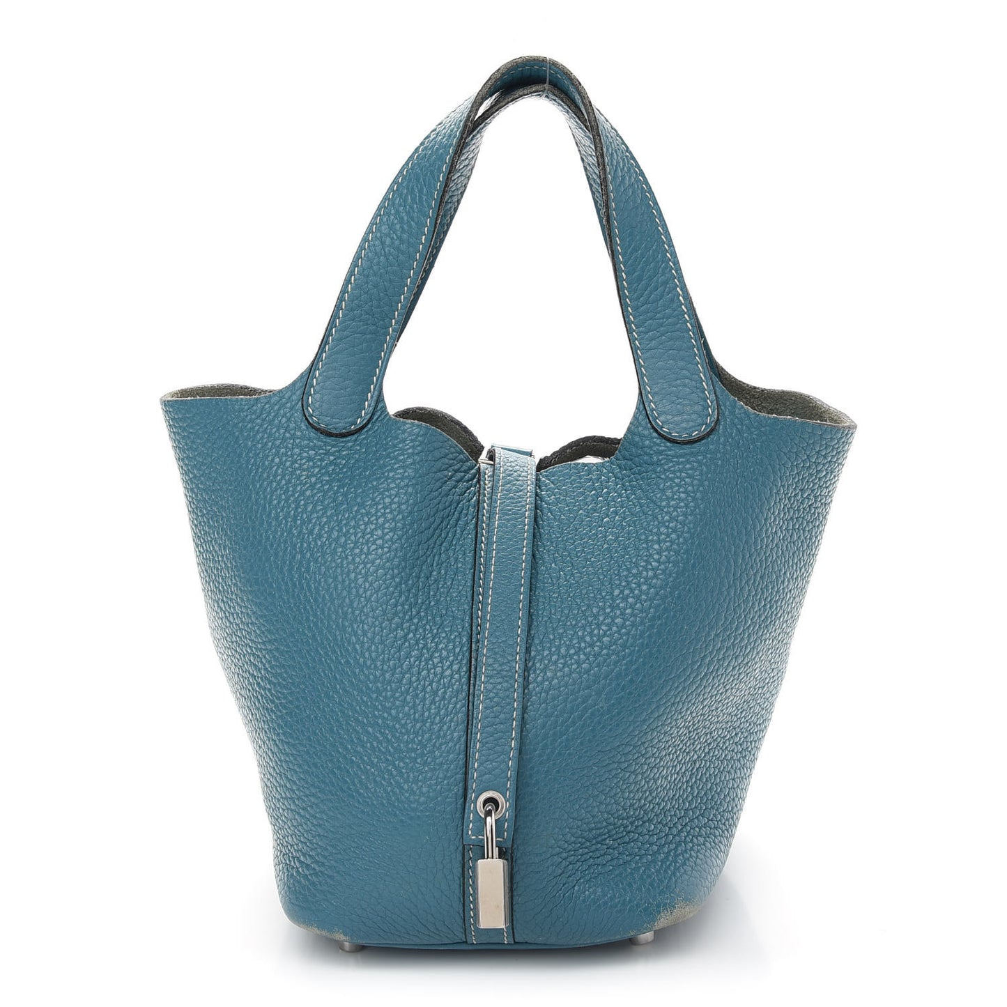 Taurillon Clemence Picotin Lock 18 PM Blue Jean