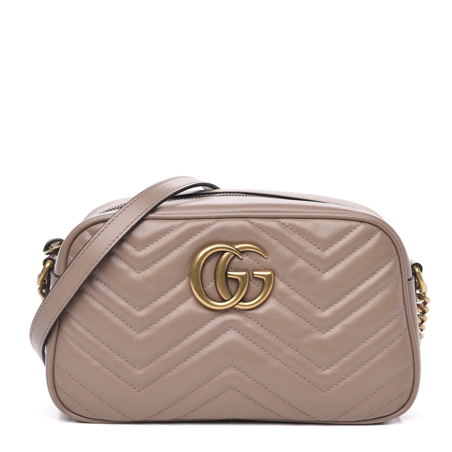Calfskin Matelasse Small GG Marmont Chain Shoulder Bag Porcelain Rose