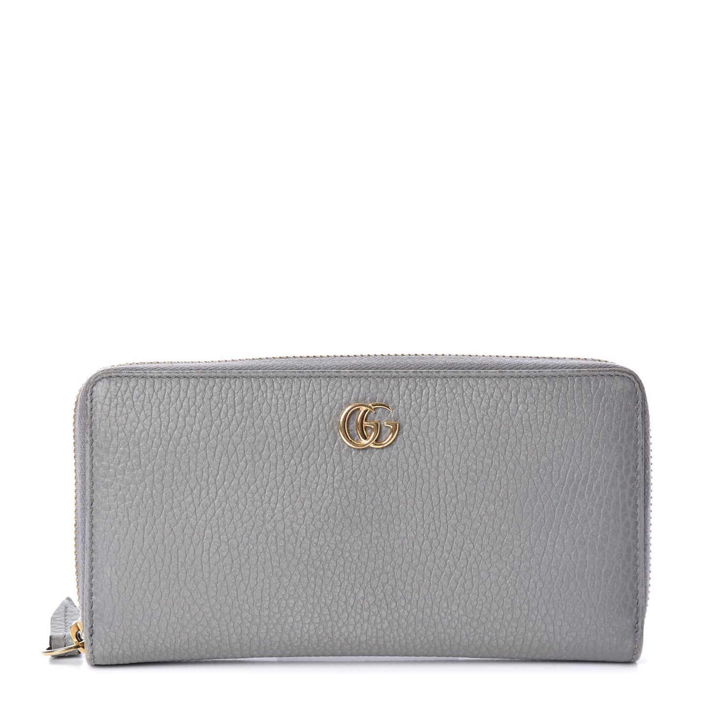 Dollar Calfskin GG Marmont Zip Around Wallet Grey
