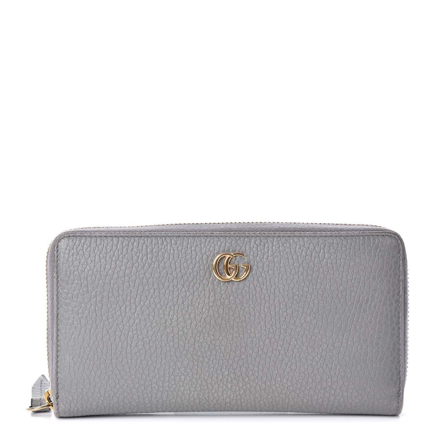 Gucci Dollar Calfskin GG Marmont Zip Around Wallet Grey 1 of 6