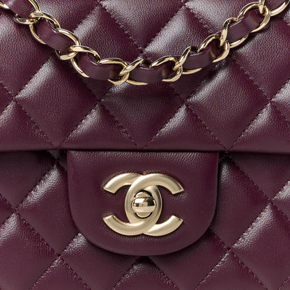 Chanel Lambskin Quilted Mini Rectangular Flap Burgundy 8 of 11