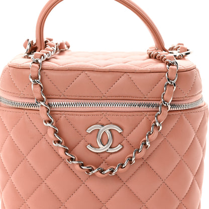 Chanel Lambskin Quilted Top Handle Vanity Case With Chain Light Pink 8 of 10