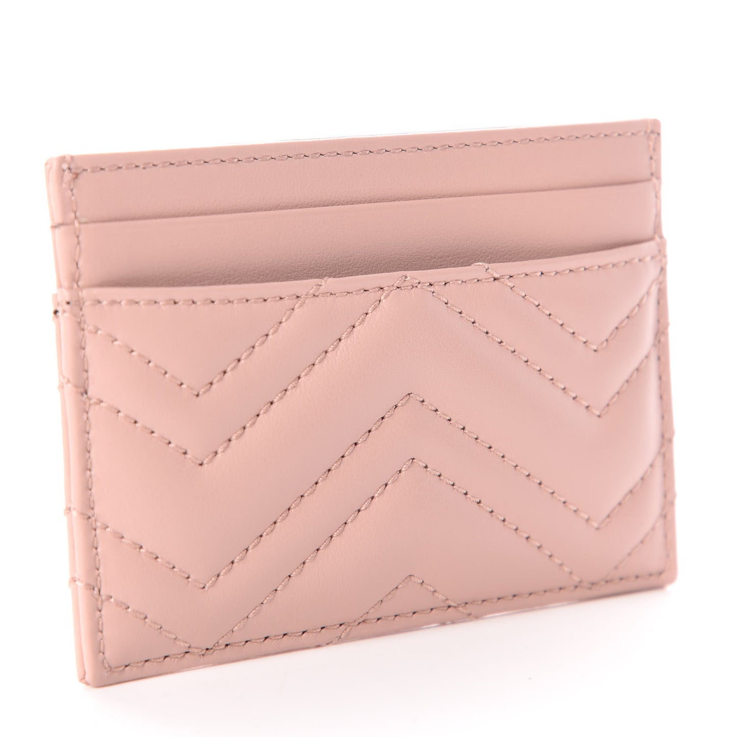Calfskin Matelasse GG Marmont Card Holder Perfect Pink