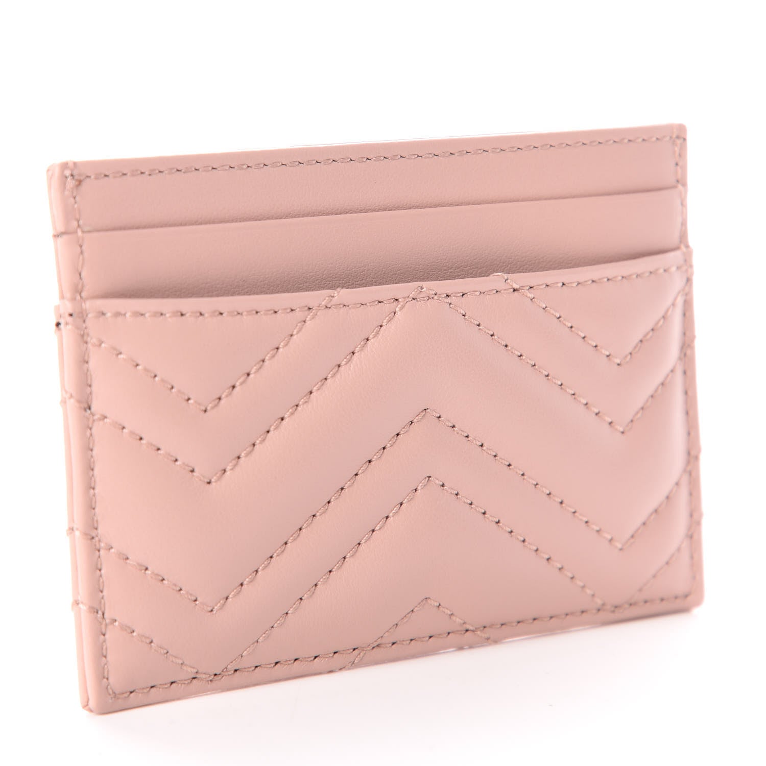 Gucci Calfskin Matelasse GG Marmont Card Holder Perfect Pink 3 of 7