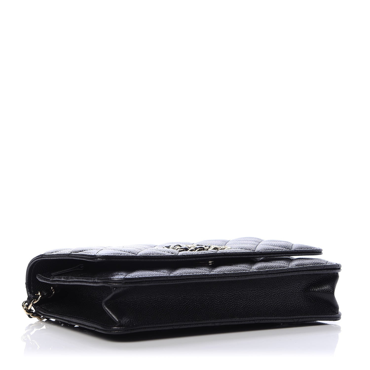 Chanel Caviar Quilted French New Wave Chain CC Wallet On Chain WOC Black 4 of 12